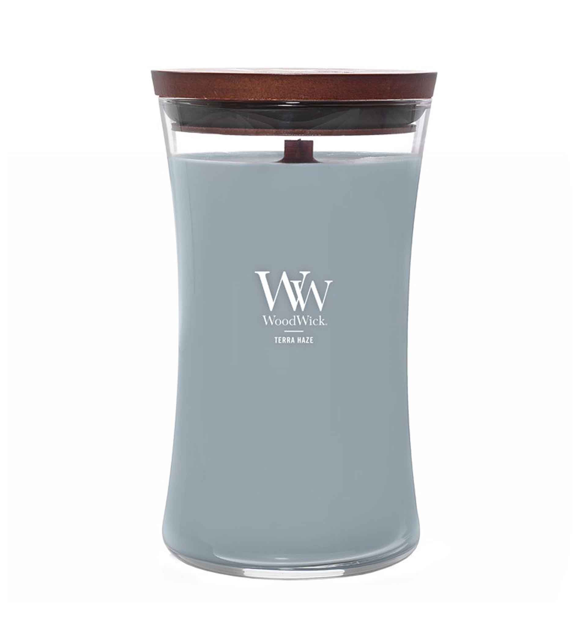 WoodWick Terra Haze -kynttilä, jossa on puinen wick 609,5g