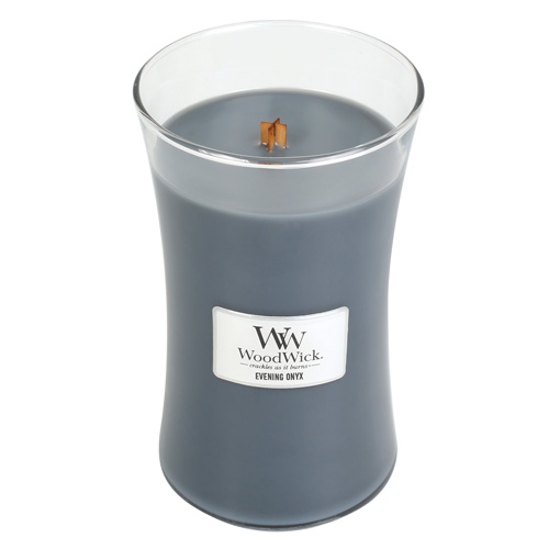WoodWick Evening Onyx kvapni žvakė su mediniu dagčiu 609,5 g
