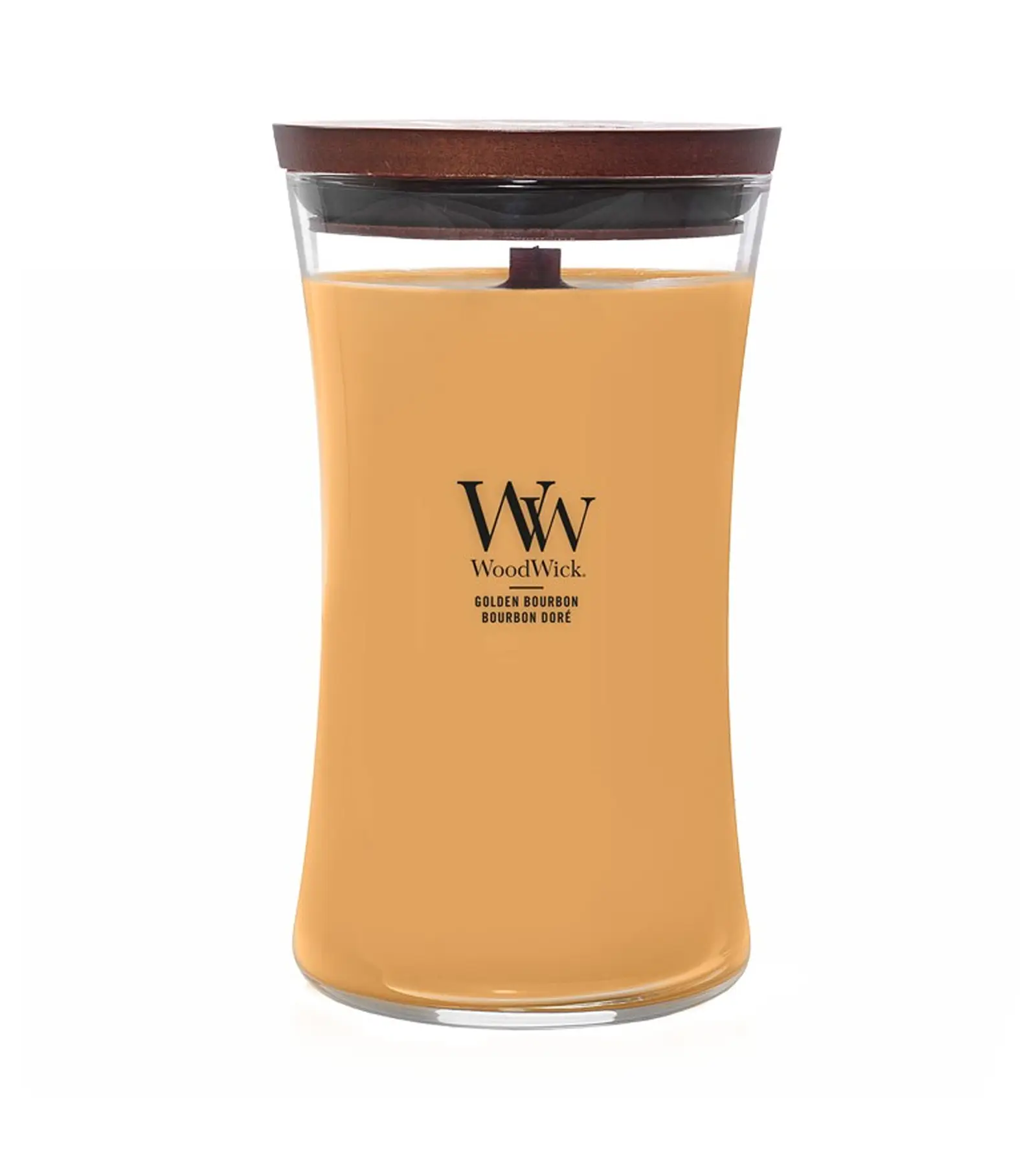 WoodWick Golden Bourbon svece ar koka knaģi 609,5g