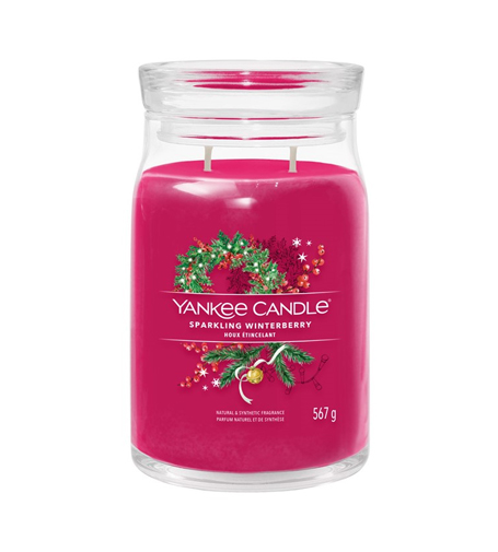 Yankee Candle Sparkling Winterberry signature kynttilä suuri 567 g