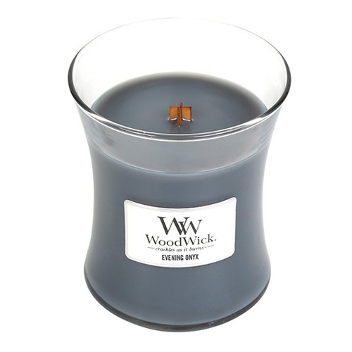 WoodWick Evening Onyx aromātiskā svece ar koka vītnīti 275 g
