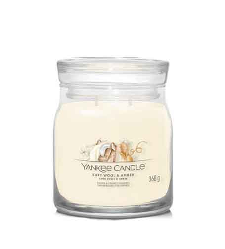 Yankee Candle Soft Wool & Amber signature kynttilä keskikokoinen 368 g