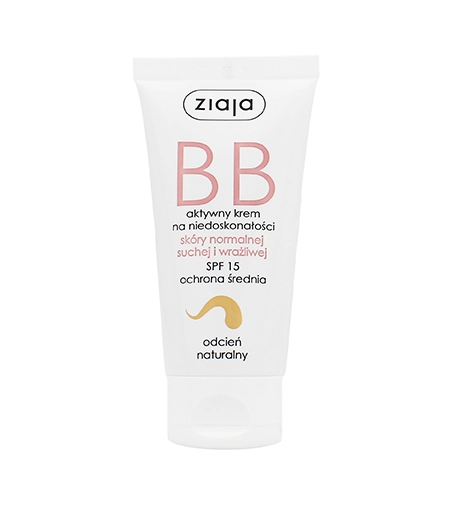 Ziaja BB krēms Normālai, Sausai un Jūtīgai Ādai BB krēms normālai un sausai ādai SPF 15 50 ml Dabisks