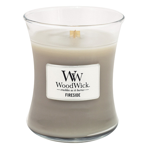 WoodWick Fireside kvapni žvakė su mediniu dagčiu 275 g