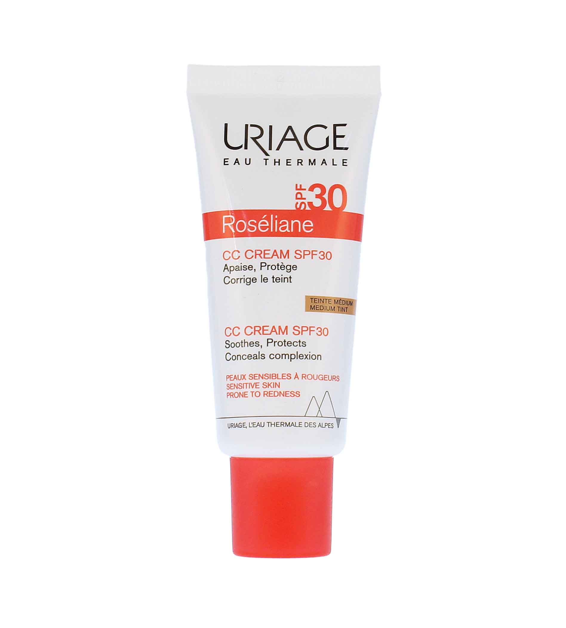Uriage Roséliane CC kremas jautriai odai su linkimu į paraudimą SPF 30 40 ml Vidutinė atspalvis