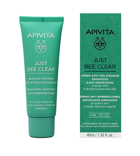 Apivita Just Bee Clear Blemish Control Mattifying Drėkinamasis Kremas 40ml