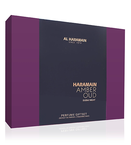 Al Haramain Amber Oud Dubai Night dovanų rinkinys unisex kvepalų ekstraktas 75 ml + kvepalų ekstraktas 30 ml + kūno purškiklis 200 ml