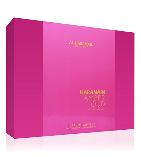 Al Haramain Amber Oud Ultra Violet dovanų rinkinys moterims eau de parfum 75 ml + eau de parfum 30 ml + body mist 200 ml