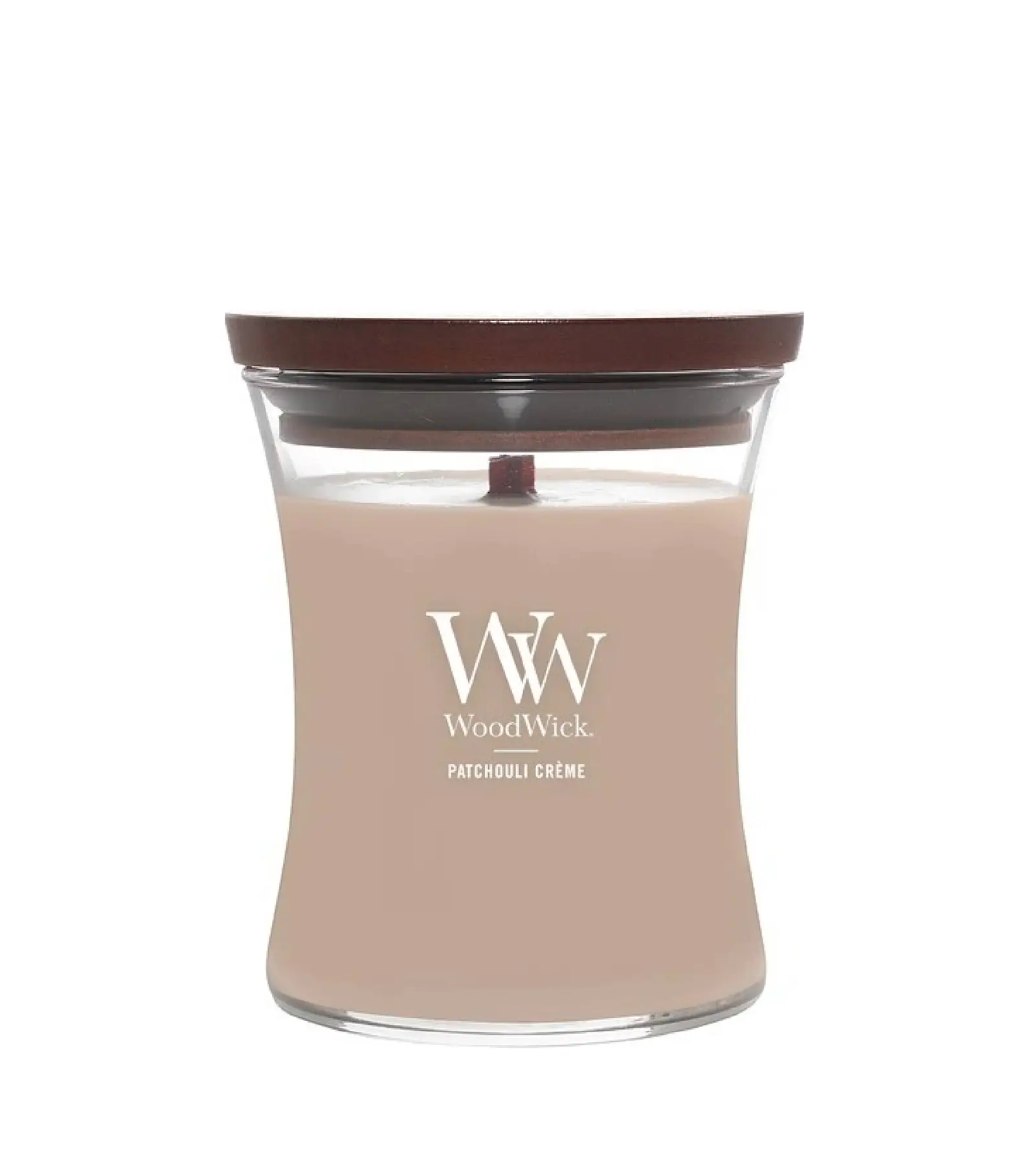 WoodWick Patchouli Créme Svečs ar Koka Vītni 275g