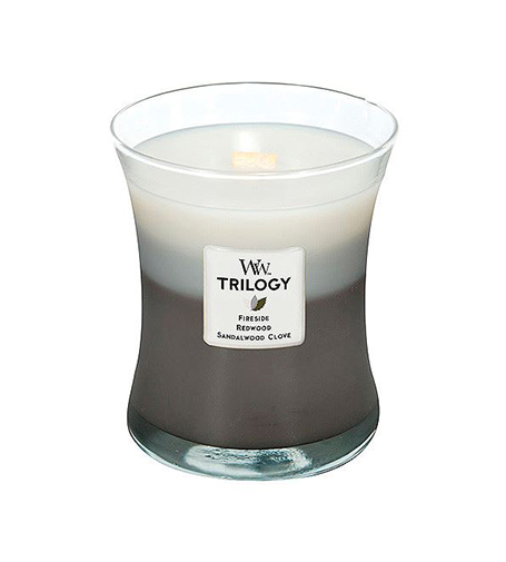WoodWick Warm Woods aromātiskā svece ar koka vītni 275 g