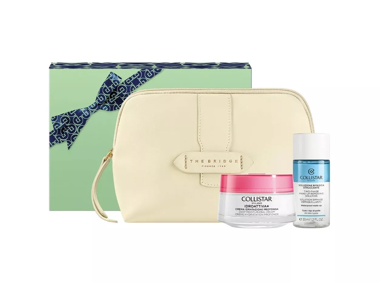 Set Collistar Unbox Your Beauty Idroattiva Mitrinošā Krēms 50ml + Mini Biphase 35ml + Kosmētikas Soma