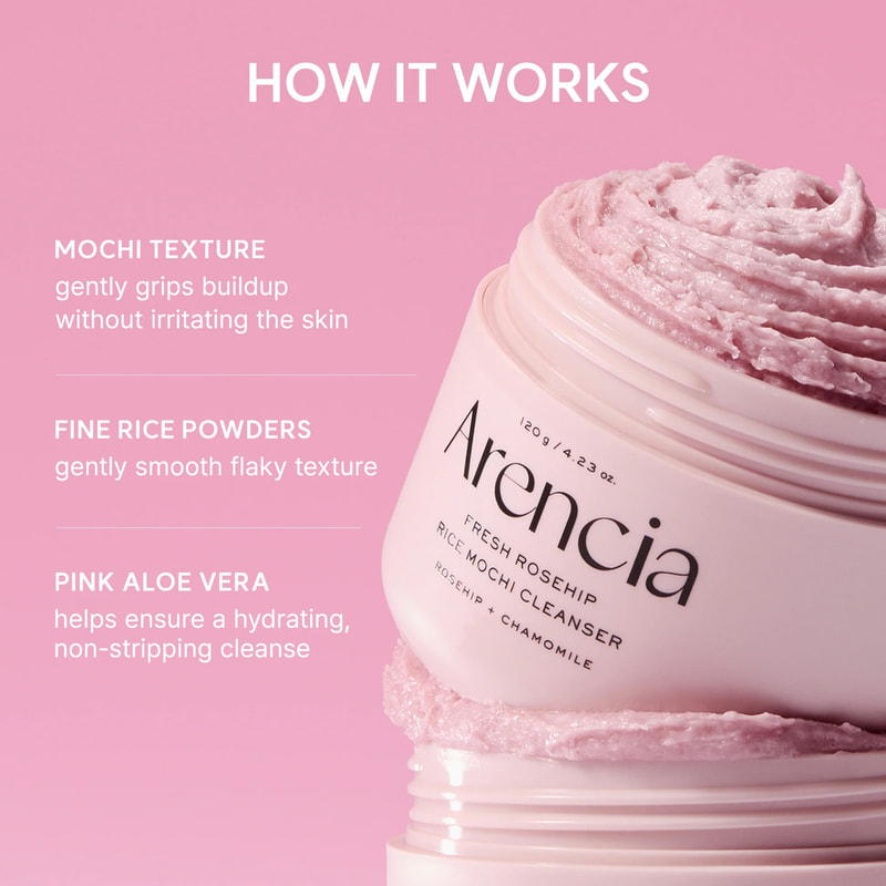 Arencia Rice Mochi Cleanser Fresh Rosehip 120g