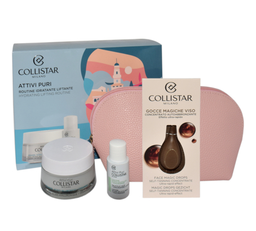 Set Collistar Facial Lotion 15ml + Volumizing Face Cream 50ml + Cosmetics Bag by Collistar