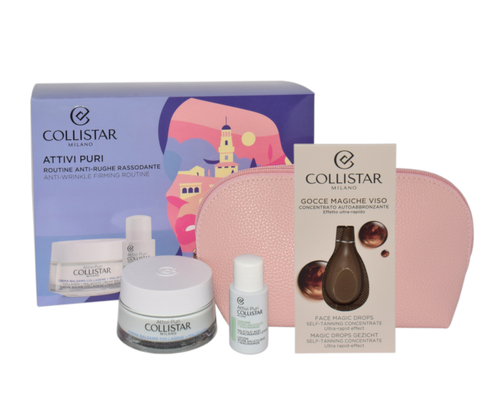 Set Collistar Collagen Balm Cream + Salicylic Acid Lotion 15ml + Self Tanning Drops Sample + Cosmetics Bag by Collistar