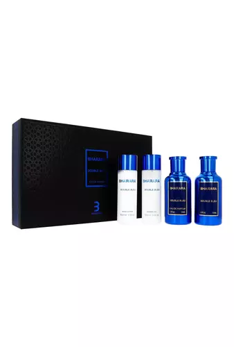 Set Bharara Double Bleu Edp 100ml + After Shave 100ml + Body Lotion 150ml + Shower Gel 150ml by Bharara