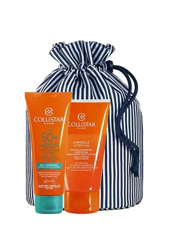 Set Collistar Active Protection Sun Cream Spf50 + 100ml + After Sun Shower - Shampoo 150ml + Pouch by Collistar