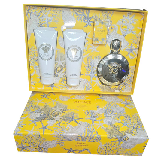Set Versace Eros Pour Femme Edp 100ml + Shower Gel 100ml + Body Lotion 100ml + Edp 5ml by Versace