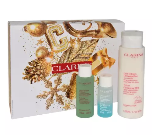 Set Clarins Velvet Cleansing Milk 200ml + Instant Eye Make-Up Remover 30ml + Purifying Toning Lotion 50ml by Clarins