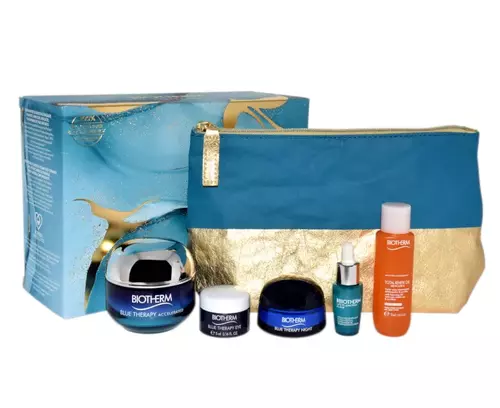 Set Biotherm Blue Therapy Accelerated Cream 50ml + Life Plankton Elixir 7ml + Biosource Total Renew Oil 30ml + Bt Eye 5ml + Bt Night 15ml + Bag by Biotherm