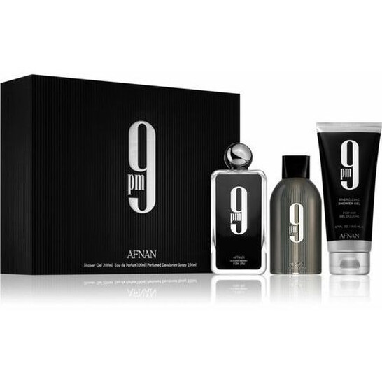 Set Afnan 9 pm Edp 100ml + Shower Gel 200ml + Deodorant 250ml by Afnan