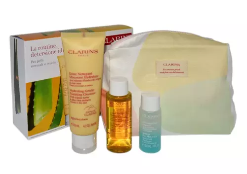 Set Clarins Foaming Cleanser 125 ml + Lotion 50 ml + Demaquillant Express Yeux 30 ml + Cosmetics Bag by Clarins